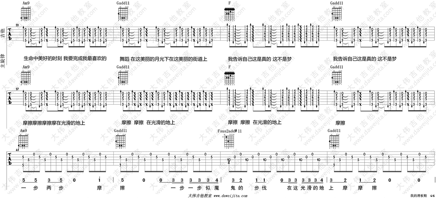 我的滑板鞋吉他谱_华晨宇_C调单音版 弹唱教学视频-图片1