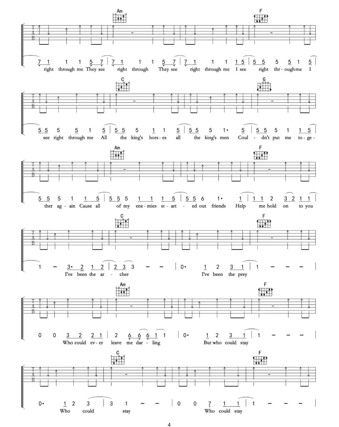 The-Archer吉他谱4-Taylor-Swift
