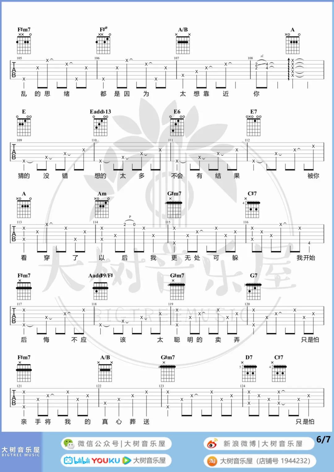 太聪明吉他谱_陈绮贞_E调调弦版 弹唱教学视频-图片1