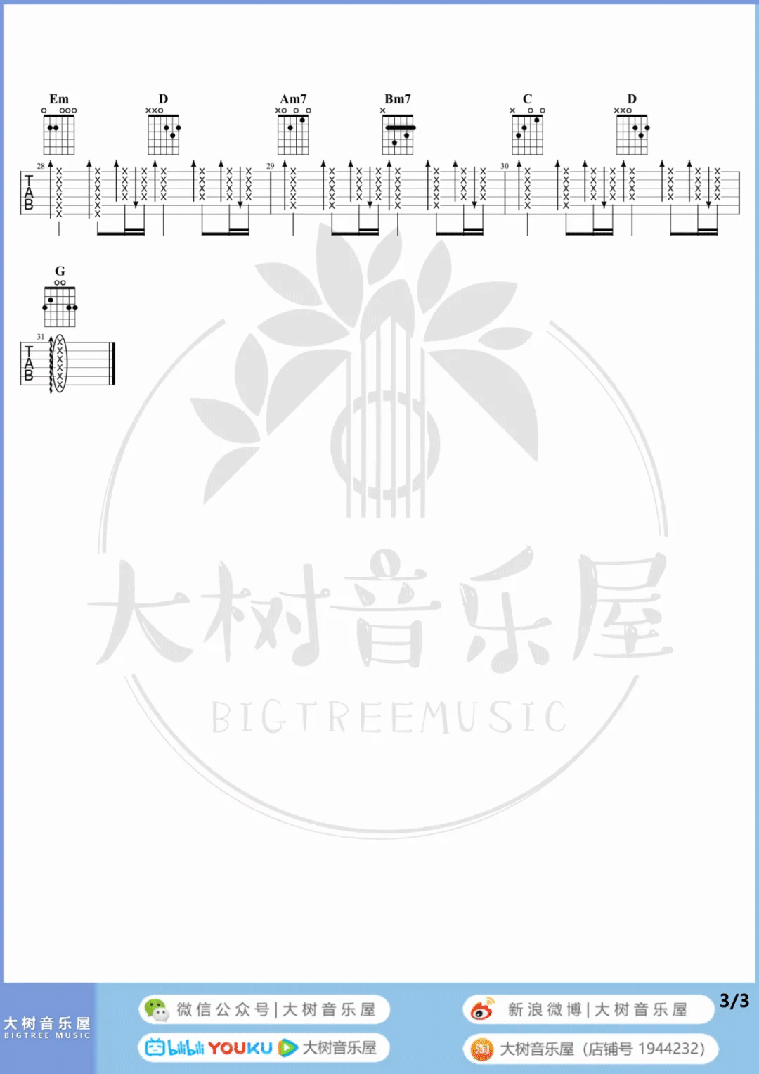 私奔到月球吉他谱_五月天-陈绮贞_G调调弦版 弹唱教学视频-图片1
