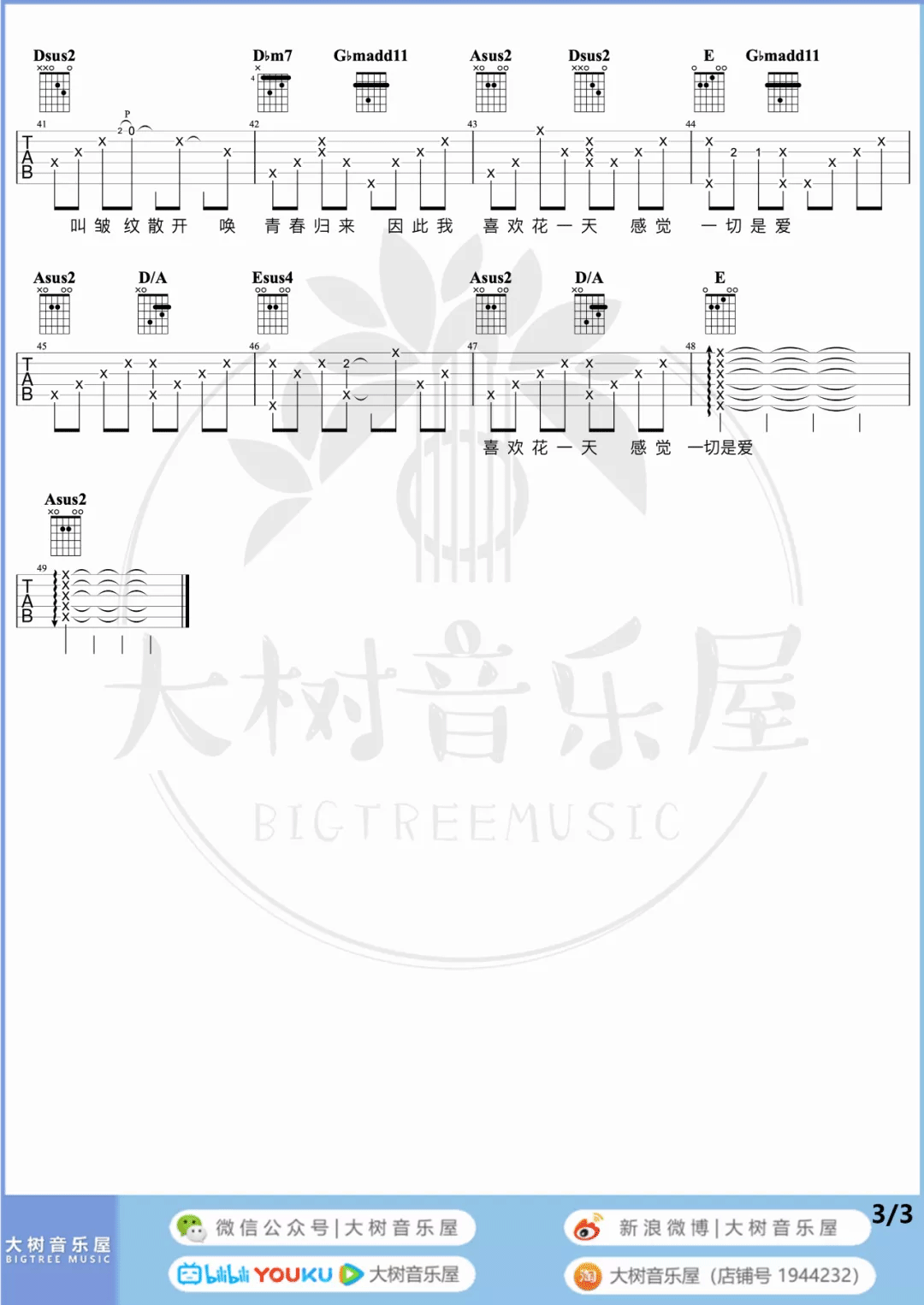 今天只做一件事吉他谱_陈奕迅_A调演奏版 弹唱教学视频-图片1