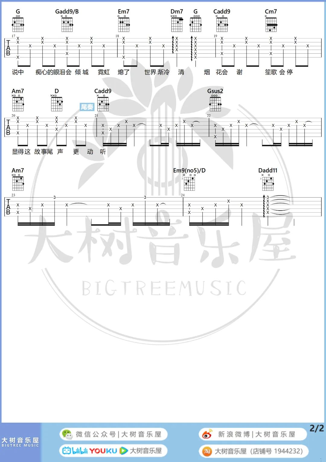 倾城吉他谱_陈奕迅-许美静_G调调弦版 弹唱教学视频-图片1