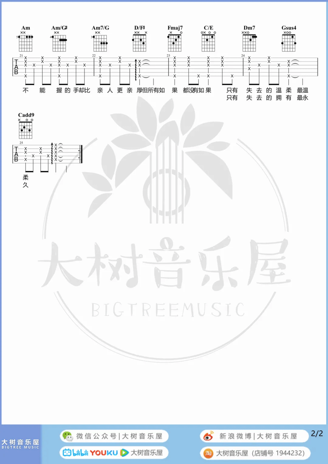 匿名的好友吉他谱_杨丞琳_C调演奏版 弹唱教学视频-图片1