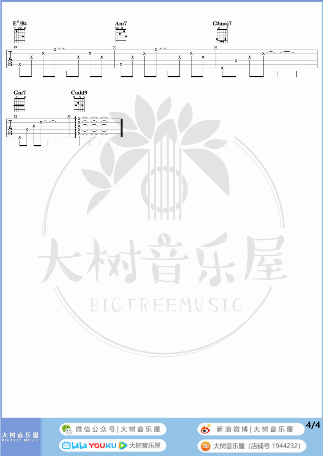 爱我别走吉他谱_张震岳-周杰伦_C调调弦版 弹唱教学视频-图片1