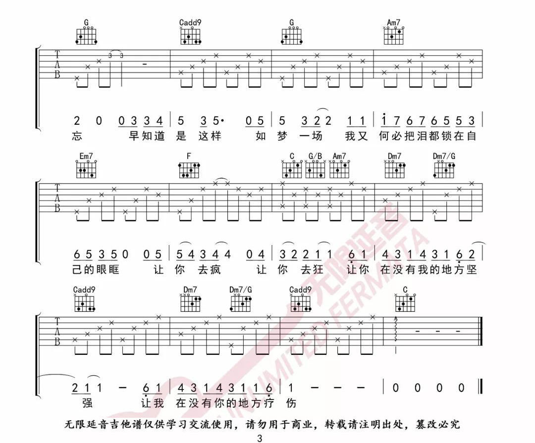 梦一场吉他谱_那英_C调调弦指法原版-图片1