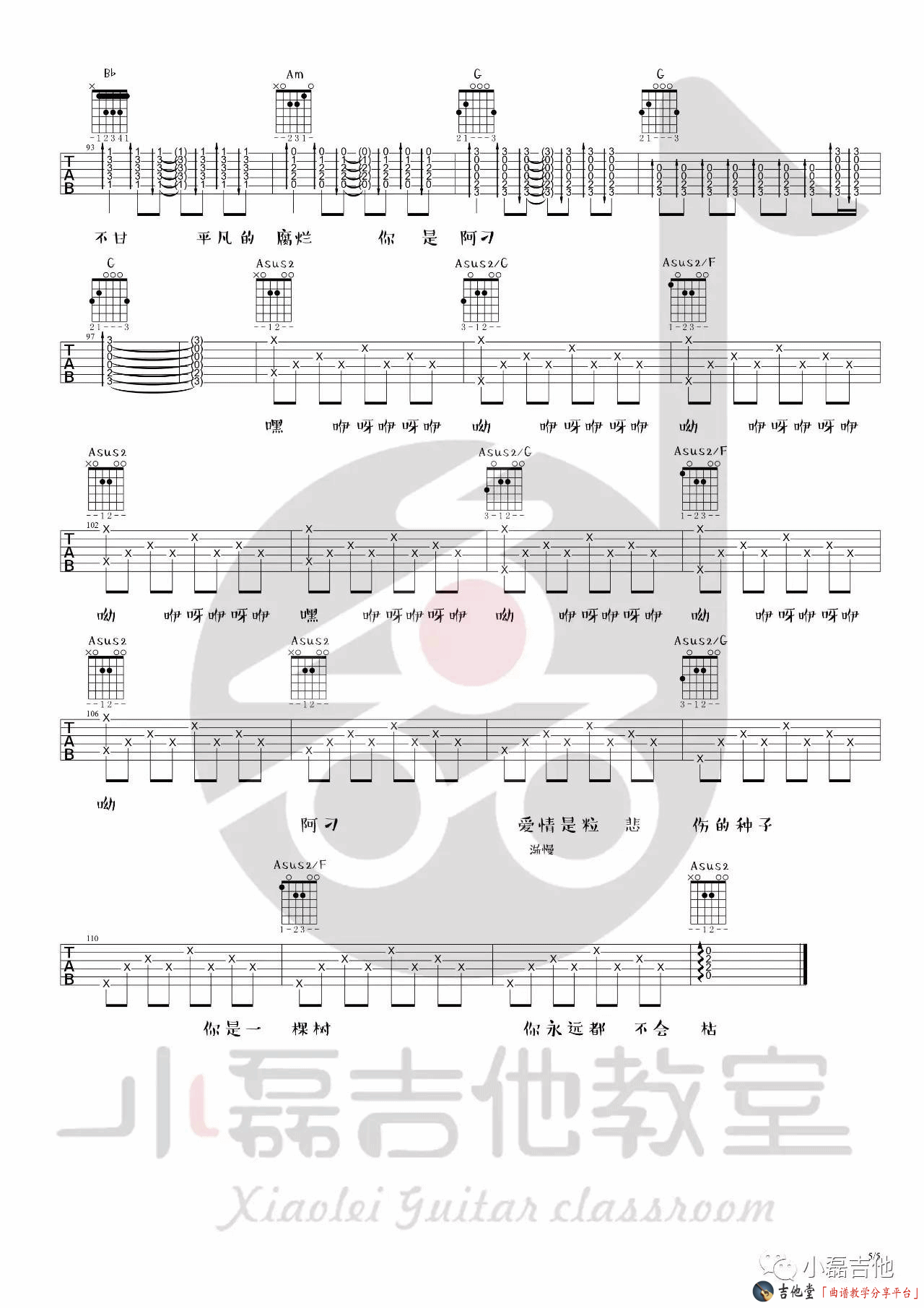 阿刁吉他谱_赵雷_C调扫弦版 弹唱教学视频-图片1