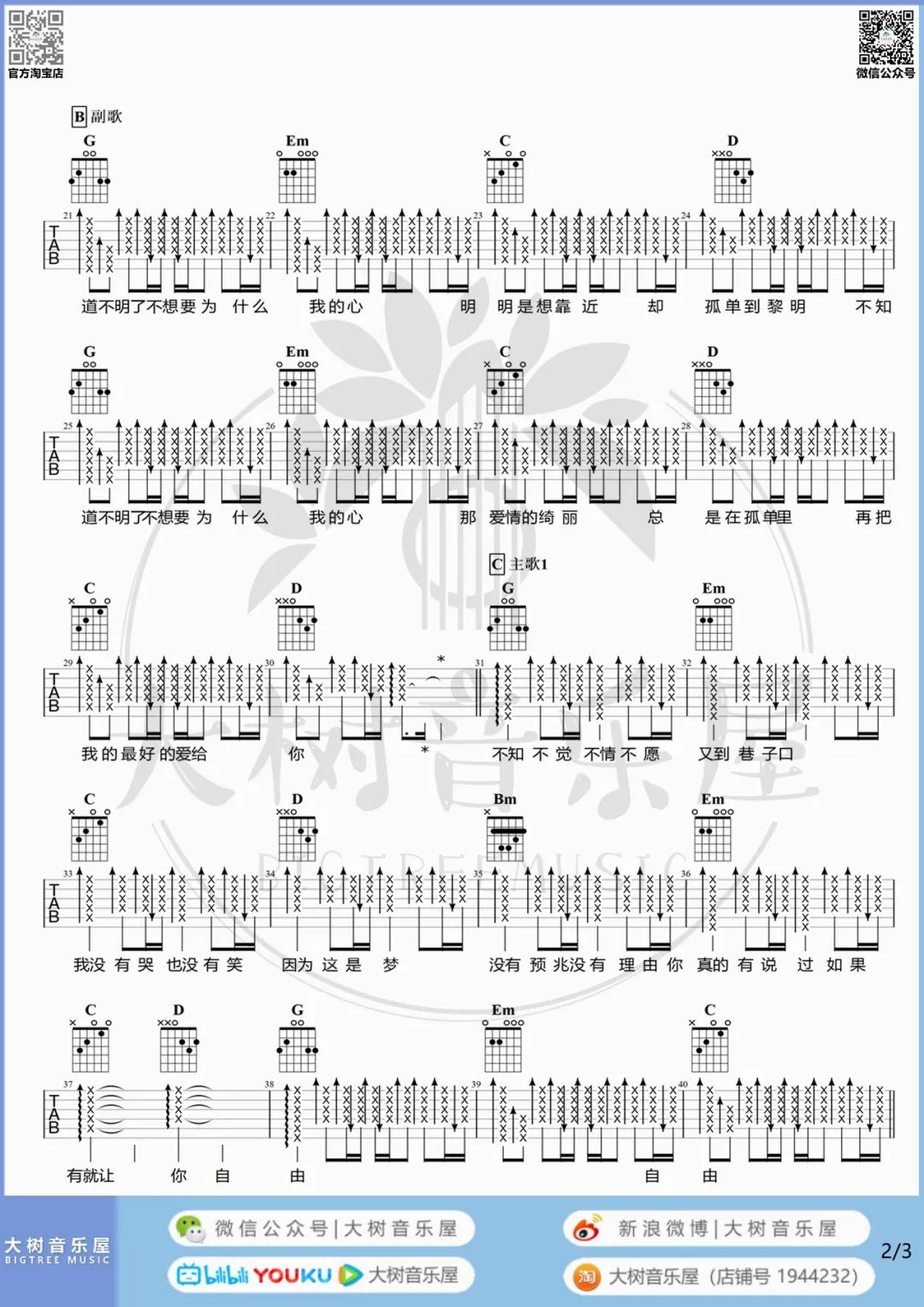 温柔吉他谱_五月天_G调扫弦版 弹唱教学视频-图片1