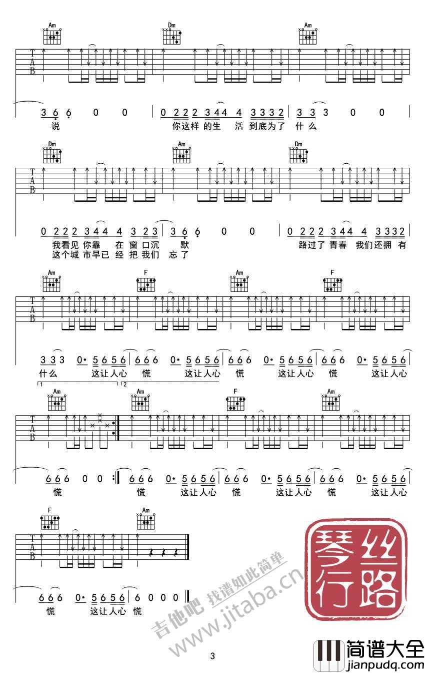 春末的南方城市吉他谱_李志_吉他弹唱