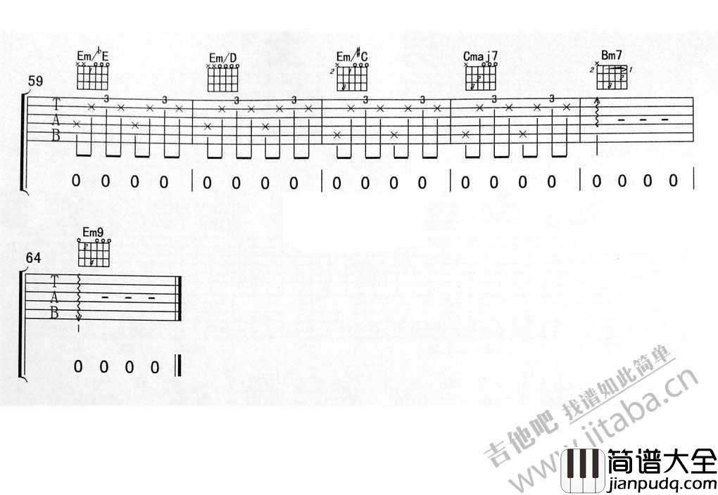 作曲家吉他谱_G调指法_李荣浩_作曲家六线谱(完整图片谱)