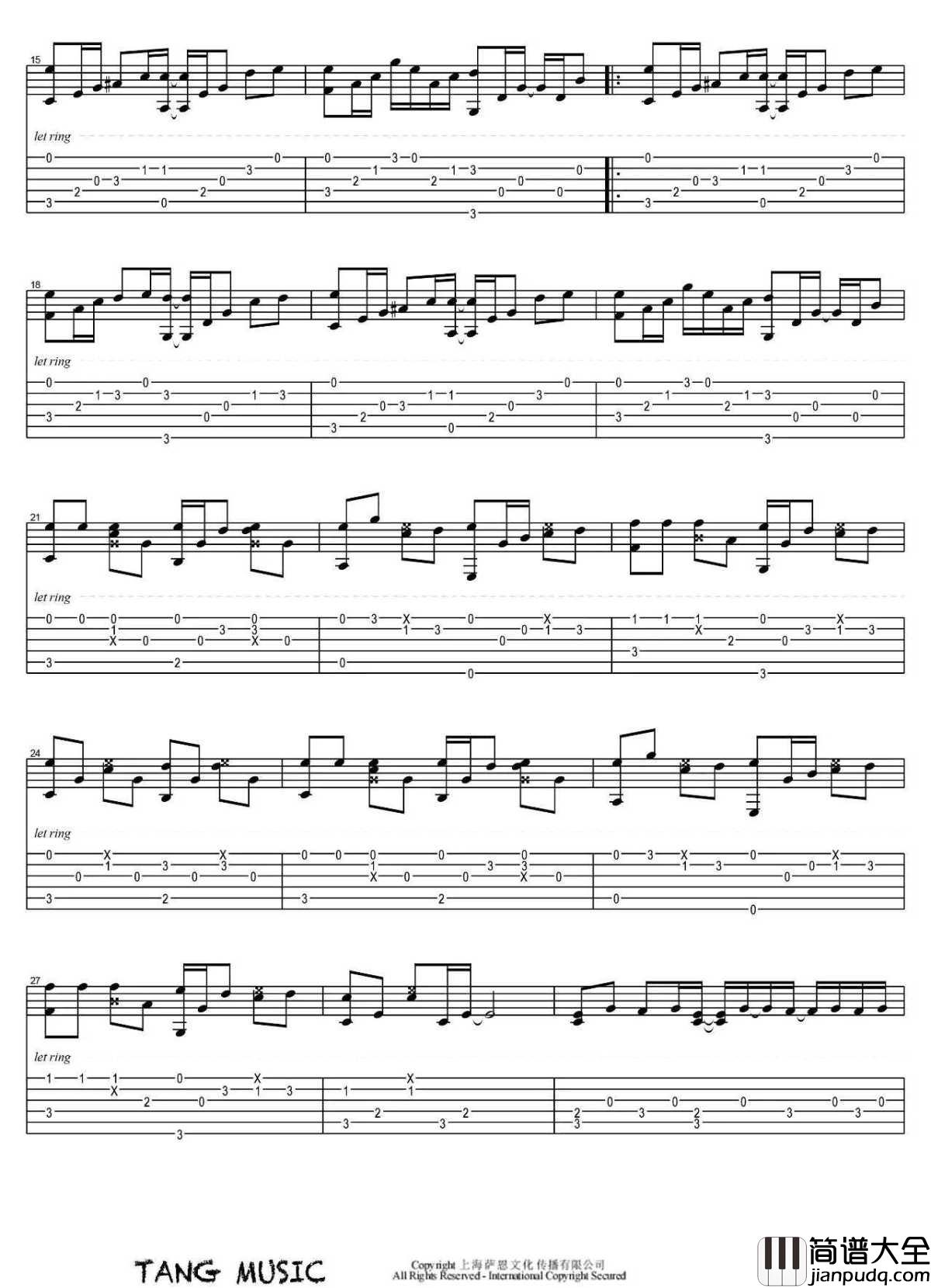 Jingle_Bells指弹谱_圣诞歌曲_吉他独奏视频