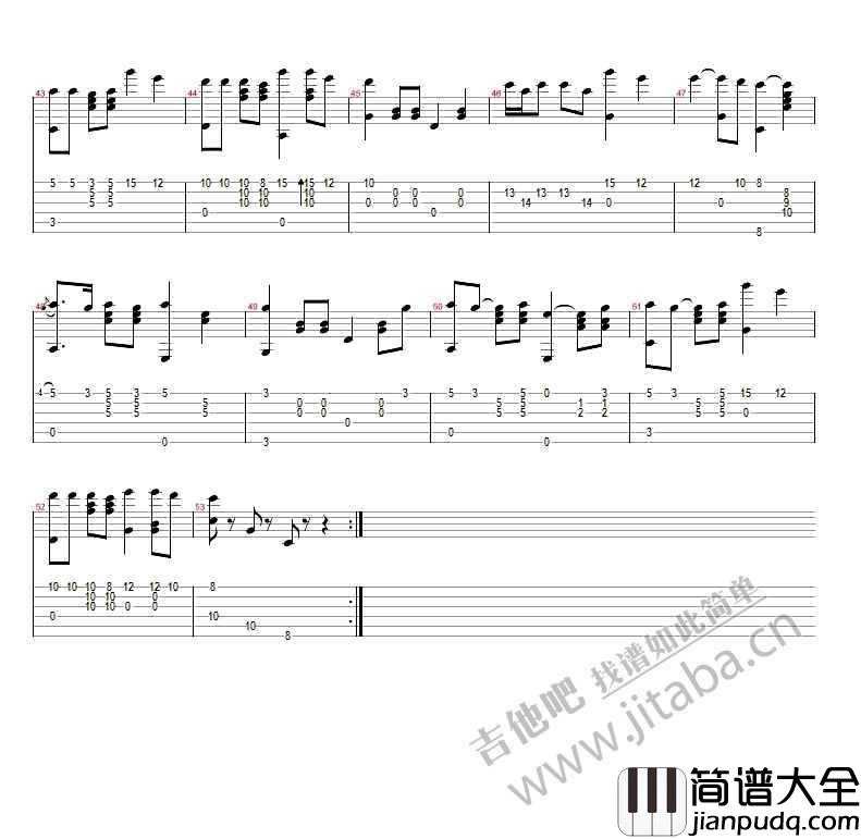 大王叫我来巡山吉他谱_指弹吉他独奏谱_赵英俊